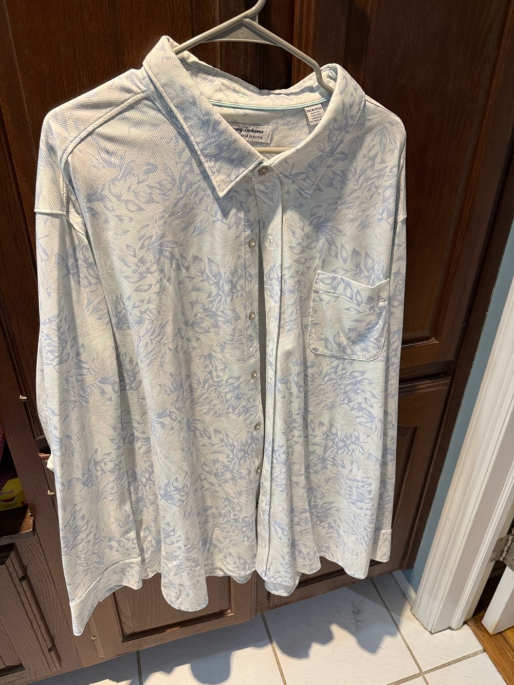 Tommy Bahama Pale Blue Floral Long-Sleeve Button-Down Shirt 3xl